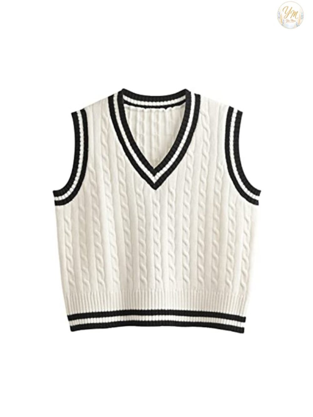 Sleeveless Knitted Sweater Vest Preppy Y2K Crop Tank Top
